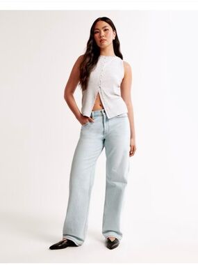 Abercrombie & Fitch Light Blue Wide Leg Jeans